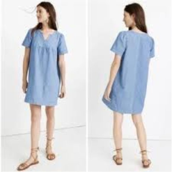 Madewell Dresses & Skirts - Madewell Blue Denim Popover Swing Dress Size XL